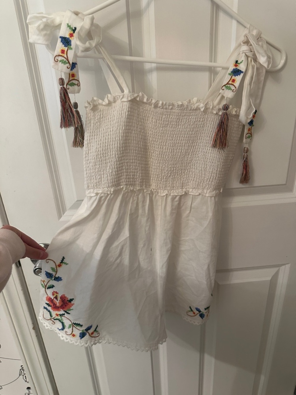 Zimmermann Cream Embroidered Kids One-Piece Footie